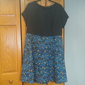 Isabel + Alice blue, black, yellow, orange dress